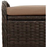 vidaXL Klop z blazino rjava 115x51x52 cm poli ratan | Shoptok.si