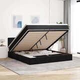 vidaXL Otomanski posteljni okvir z vzmetnicami črn 200x200cm žamet | Shoptok.si