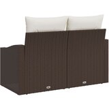  Kauč za vrt s 2 sjedala s jastučićima smeđi poliratan | shoptok.hr