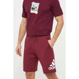 Adidas Bombažne kratke hlače bordo barva