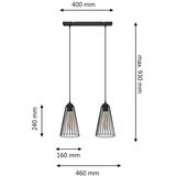  Luster na sajli TORRI 2xE27/15W/230V crni | Eponuda.com