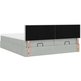 vidaXL Otomanski posteljni okvir z vzmetnicami siv 200x200cm žamet | Shoptok.si