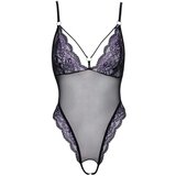 Cottelli Crotchless Body Floral Lace 2643448 Black-Purple XL | shoptok.hr