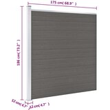  Vrtna ograda WPC 175 x 186 cm siva | shoptok.hr