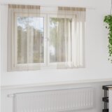 vidaXL Zavese z zavesami 2 pcs Pesek 140 x 140 cm Poliester | Shoptok.si