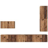  Set TV komoda s ladicama s policom Zidne Ostalo s pohranom 4 pcs Staro drvo 30.5 x 30 x 110 cm | shoptok.hr