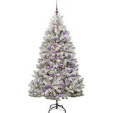 vidaXL Umestno božično drevo Zelena in Bela 180 cm PVC in kovina | Shoptok.si