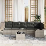  Sjedeća garnitura za vrt 7 kom. Siva poliratan Svjetlosiva 287,5 x 122,5 x 69 cm | Shoptok.si