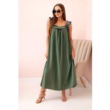 Kesi Włoski Women's dress with leopard print straps khaki Cijene
