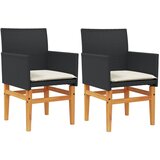  The Living Store Vrtni stoli z blazinami 2 kosa črn poli ratan in trden les - Vrtni Stol, (21451912) | Shoptok.si