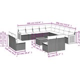  14-dijelni set vrtnih sofa s jastucima poliratan crni | shoptok.hr