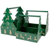  S/3 Dekor kutije sa ručkom, irvasi, zelene metal Cene