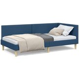 vidaXL Kotna postelja Modra 100 x 200 cm Tkanina in oblikovan les | Shoptok.si