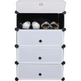 Kondela Modularno stojalo za čevlje, črna/bela, PORET | Shoptok.si