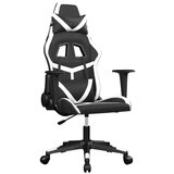  Masažna igraća stolica od umjetne kože crno-bijela | shoptok.hr