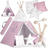 Nukido Teepee šator za djecu s svjetlima -bijelo rozi | shoptok.hr