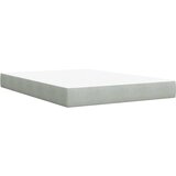 Krevet s box springom madracem i LED-om Svjetlosiva Baršun - Svjetlosiva 140 x 190 cm Prošiveno gumbima | shoptok.hr