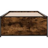 vidaXL Posteljni okvir dimljeni hrast 75x190 cm inž. les in kovina, (21155961) | Shoptok.si