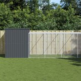vidaXL Pasja uta z izhodom antracitna 214x661x181 cm pocinkano jeklo Cene