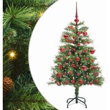 vidaXL Umestno božično drevo z LED lučmi Zelena 150 cm PVC in kovina, (5000067399) | Shoptok.si