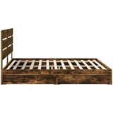  Krevet s od storage s uzglavljem Dimljeni hrast 180 x 200 cm | shoptok.hr