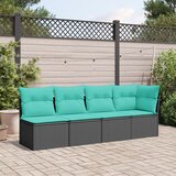  Vrtna sofa s jastucima za 4 osobe, crna, poliratan | Eponuda.com