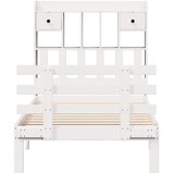 Krevet s regalom za knjige bez madraca bijeli 90x200cm borovina | shoptok.hr