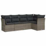  The Living Store Vrtna sedežna garnitura 5-delna z blazinami siv poli ratan - Vrtna Sedežna Garniture, (21451024) | Shoptok.si