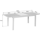 Gardenson Raztegljiva Vrtna Miza Ambia, Steklo, Aluminij, 120-180x90 | Shoptok.si