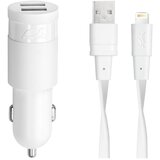 Rivapower Avto polnilec VA4225 WD2 Bele barve 3,4A / 2xUSB + MFi Lightning kabel 1,2m, (21576820) | Shoptok.si