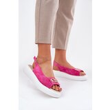 S. BARSKI Women's Suede Sandals With Gold Detail S.Barski GR51-604 Fuchsia | shoptok.hr