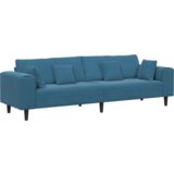 vidaXL Baršunasta sofa s jastukom s jastukom Plava 208 cm Baršun | shoptok.hr