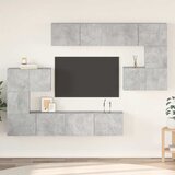  8-dijelni set TV ormarića siva boja betona konstruirano drvo | shoptok.hr