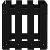 vidaXL Vrtno korito z ograjico črno 40x40x40 cm trdna borovina | Shoptok.si