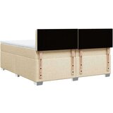 vidaXL Box spring postelja z vzmetnico krem 200x200 cm blago | Shoptok.si