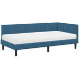  Kutni krevetni okvir s madracem 2 kom. Plava 90 x 200 cm Baršun | Shoptok.si