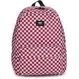 old skool check backpack red