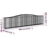  Lučne gabionske košare 20 kom 400x30x80/100cm pocinčano željezo | shoptok.hr