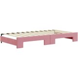 vidaXL Dnevni krevet na razvlačenje ružičasti 100 x 200 cm baršunasti | shoptok.hr
