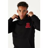 AC&Co / Altınyıldız Classics Men's Black Standard Fit Normal Cut, Fleece Inner Fleece Hooded Sweatshirt. Cene