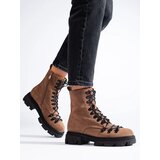 VINCEZA Suede laced workers brown | Shoptok.si