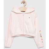 Tommy Hilfiger Otroški pulover roza barva, s kapuco | Shoptok.si
