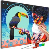  Slika za samostalno slikanje - Girl With a Toucan 60x40 Cijene