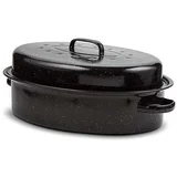 PEKAČ EMAJLIRAN OVALNI S POKROVOM 42x32x19 CM / 6 L, (21211685)