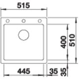 Blanco Pleon 5 Silgranit posuda za sudoper, 400x445x220mm, crna | shoptok.hr