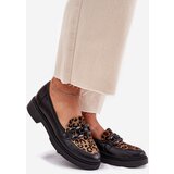 Laura Messi Leather Moccasins With Decoration And Leopard Black 2965 | Shoptok.si