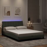  Okvir kreveta s LED-om bez madraca Hanko svjetlosivi 140x200 cm baršunasti | shoptok.hr