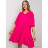 Fashion Hunters Basic fuchsia dress with ruffles | Shoptok.si