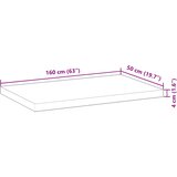  Ploča za radni stol neobrađena 160x50x4 cm od bagremovog drva | shoptok.hr