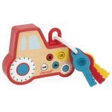 Janod Sound and Light Tractor Keychain aktivna igračka od drva 18m+ 1 kom | shoptok.hr